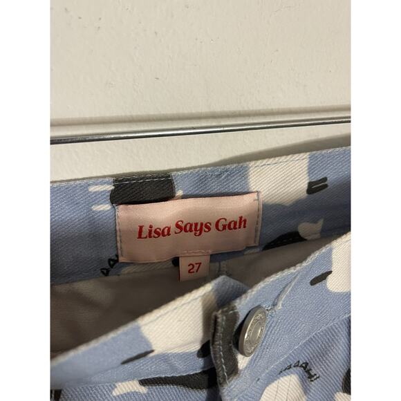 Lisa Says Gah 27 Jeans Robyn Counting Sheep High Rise Blue Slim Waist Slight Leg - Picture 9 of 11